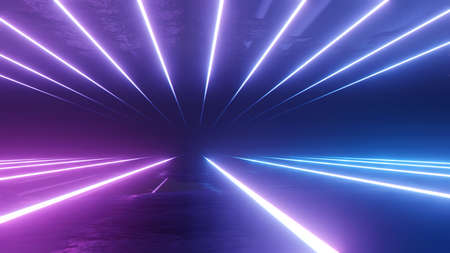 Neon Background 3D Illustrationの写真素材