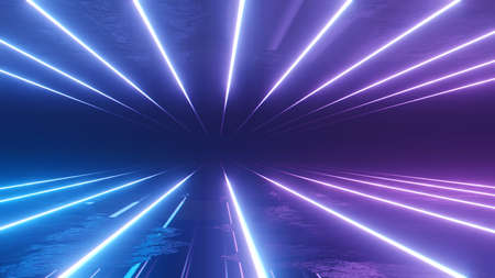 Neon Background 3D Illustrationの写真素材