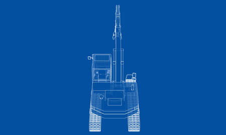 Outline sloopkraan concept. Vectorのイラスト素材