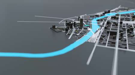 3D futuristic city architectureの写真素材