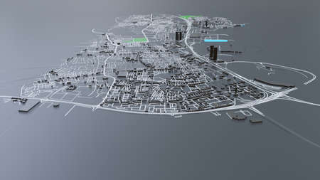 3D futuristic city architecture