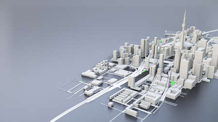 3D futuristic city architecture