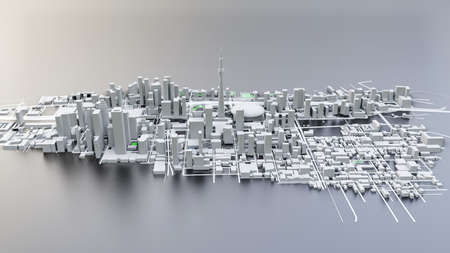 3D futuristic city architecture