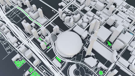 3D futuristic city architecture