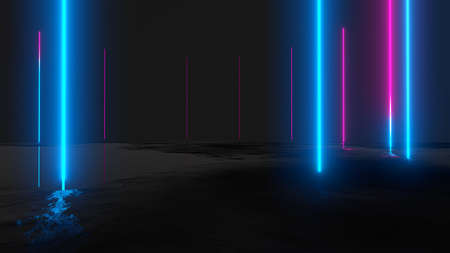 Glowing vertical neon lines, abstract background