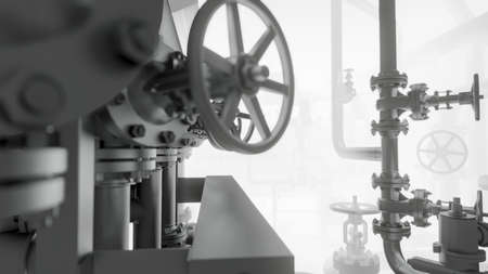 Abstract Industrial Equipment with smoke or fogの写真素材