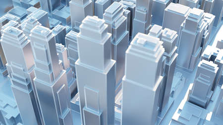 3d abstract modern city in sunny dayの写真素材