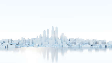 3d abstract modern city in sunny dayの写真素材