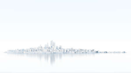 3d abstract modern city in sunny dayの写真素材