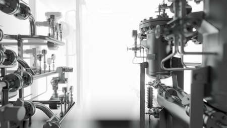 Abstract Industrial Equipment with smoke or fogの写真素材