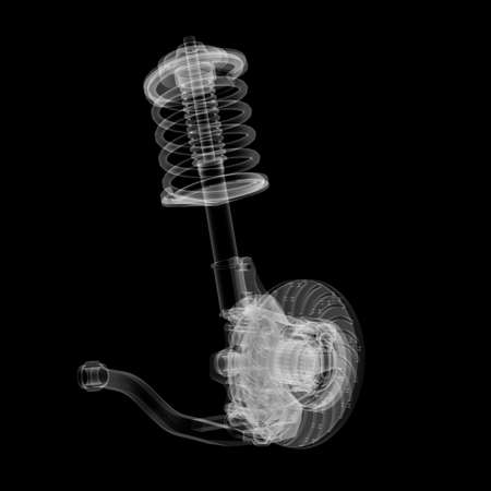 X-ray Car suspension and brake disk