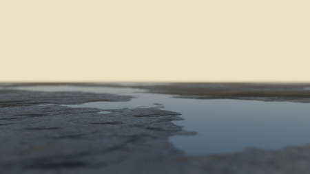 Abstract background. Ground with water against the sky