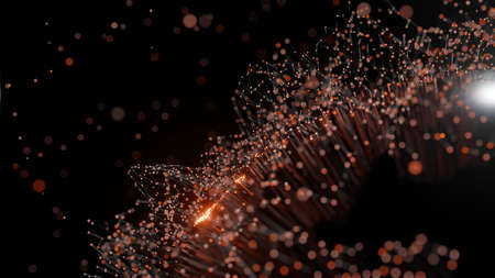 Abstract globe with particles and plexus structureの写真素材