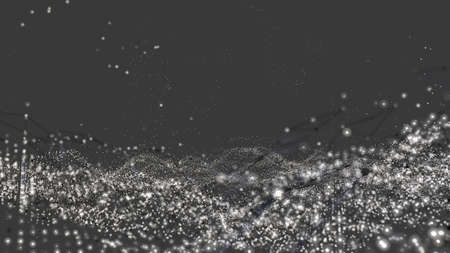 Abstract digital background with particles, 3d illustration