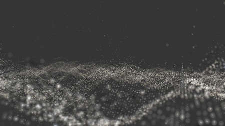 Abstract digital background with cybernetic particles. 3D illustrationの写真素材