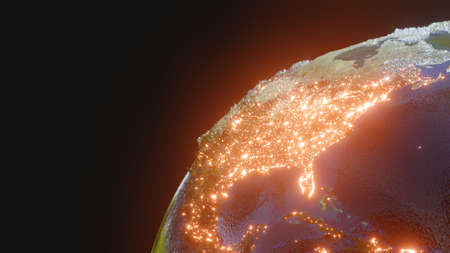 Planet Earth - Elements of this Image  . 3D illustrationの写真素材