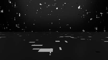 Dark studio background with abstract print. Layout template for background. 3D renderingの写真素材