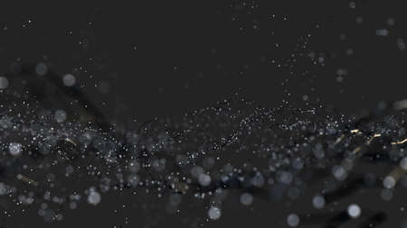 Abstract digital background with cybernetic particles. 3D illustrationの写真素材