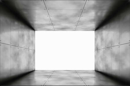 Abstract Garage Showroom Corridor. 3D Illustration
