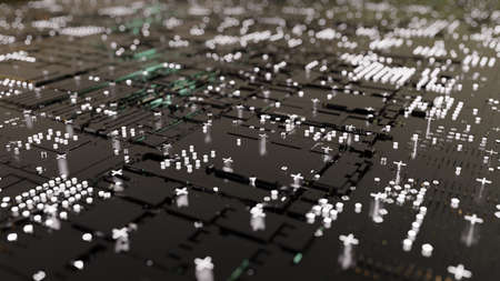 Abstract Central Computer Processors Concept. 3D illustration