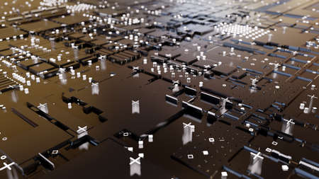 Abstract Central Computer Processors Concept. 3D illustration