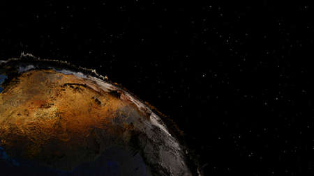 High Quality Planet Earth on Star Field Background