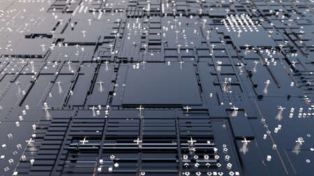 Abstract Central Computer Processors Concept. 3D illustration