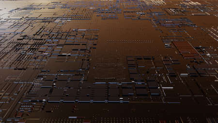 Abstract Central Computer Processors Concept. 3D illustration