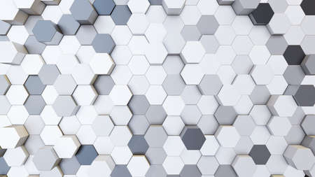 Abstract 3D illustration of colorful hexagons background