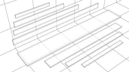 Abstract vector background with empty banners, outline style. Banner for your content. 3D illustrationのイラスト素材