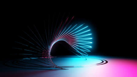 Neon light circle frame