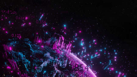 Abstract futuristic planet Earth