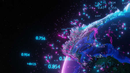 Abstract futuristic planet Earth
