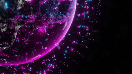 Abstract futuristic planet Earth