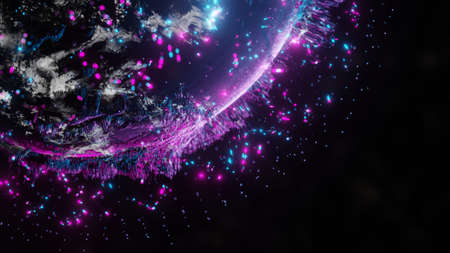 Abstract futuristic planet Earthの写真素材