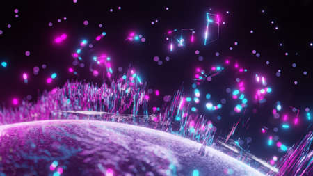 Abstract futuristic planet Earthの写真素材