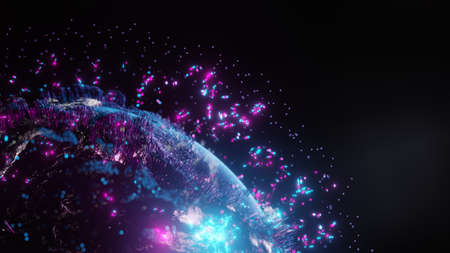 Abstract futuristic planet Earth