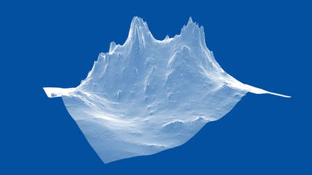 Abstract 3d wire-frame landscape. Blueprint style