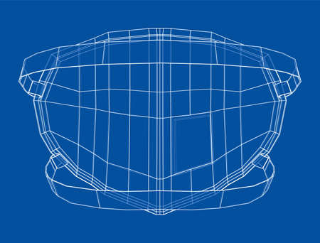 Medical surgical mask. Blueprint style. Vectorのイラスト素材