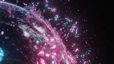 Abstract futuristic planet Earthの写真素材