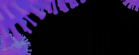Virus. Abstract 3d microbe on dark backgroundの写真素材
