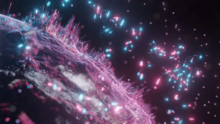Abstract futuristic planet Earthの写真素材