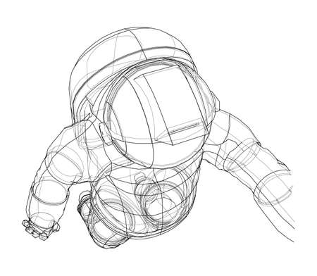 Astronaut concept. Vector rendering of 3dのイラスト素材
