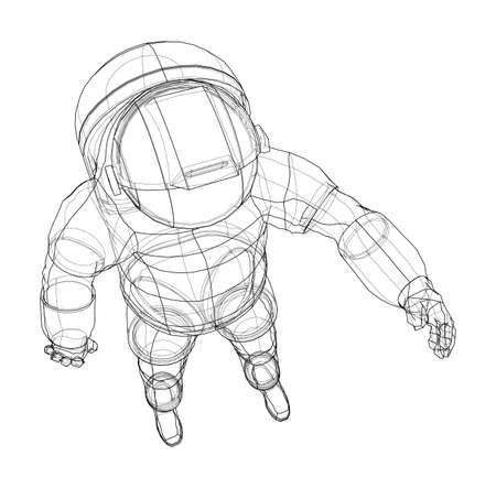 Astronaut concept. Vector rendering of 3dのイラスト素材