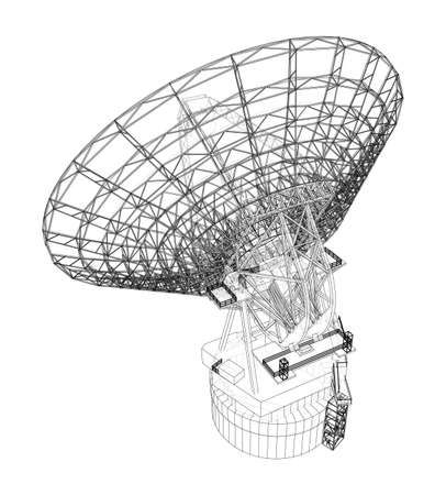 Radio Telescope concept outline. Vectorのイラスト素材