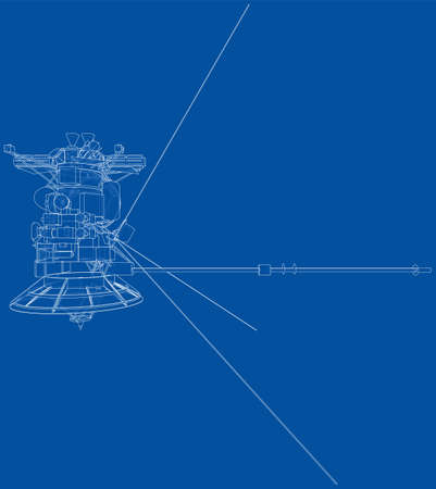 Communication satellite concept outline. Vectorのイラスト素材
