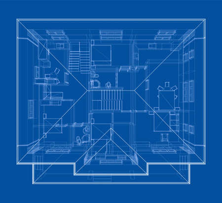Abstract vector sketch of a houseのイラスト素材