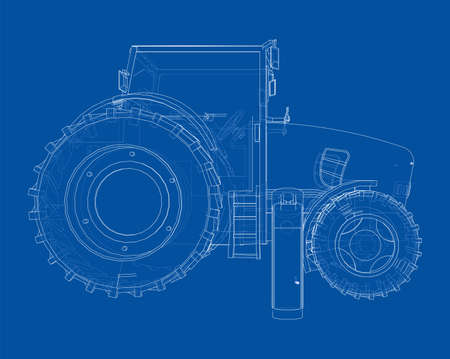 Electric Farm Tractor Charging Station Sketchのイラスト素材