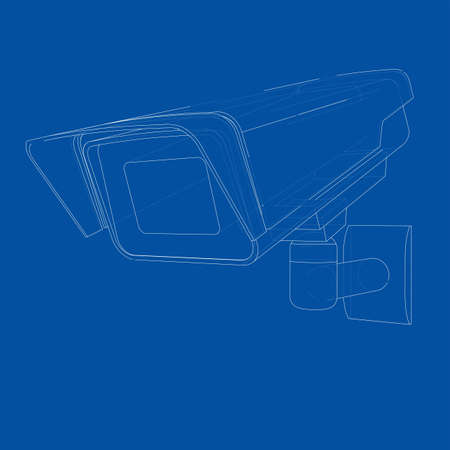 Outline CCTV camera. Security camera