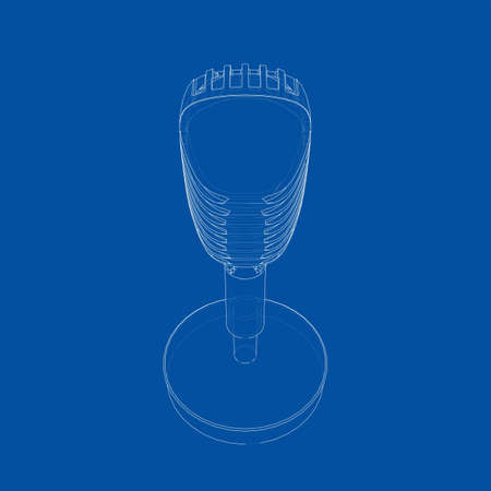 Outline vintage microphoneの写真素材